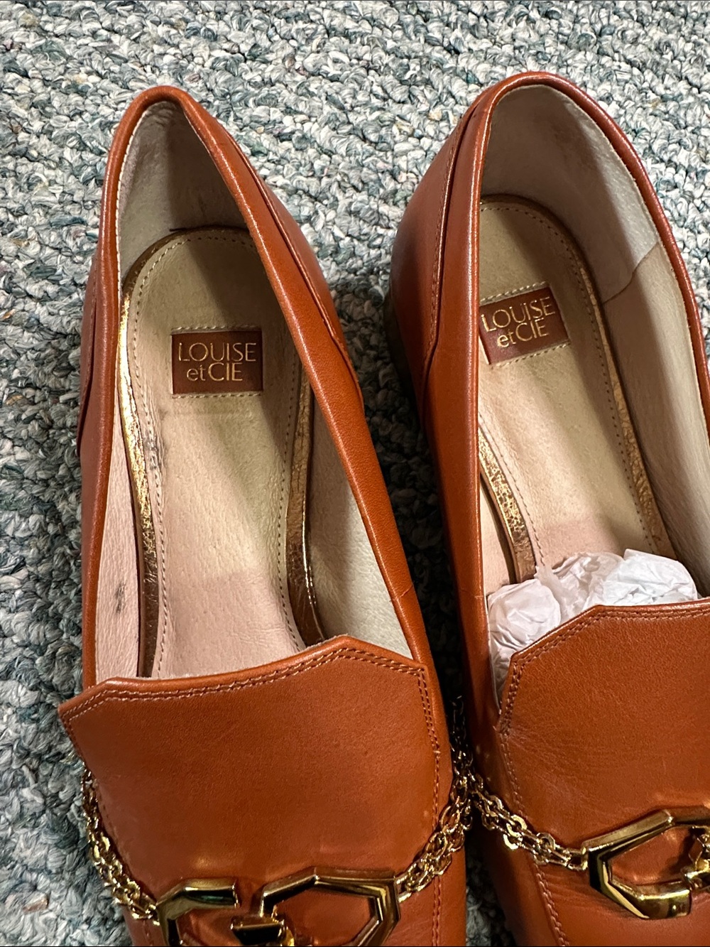 Louise et Cie Women’s Camel Brown Leather Loafers Work Office Business Shoes - Picture 4 of 9
